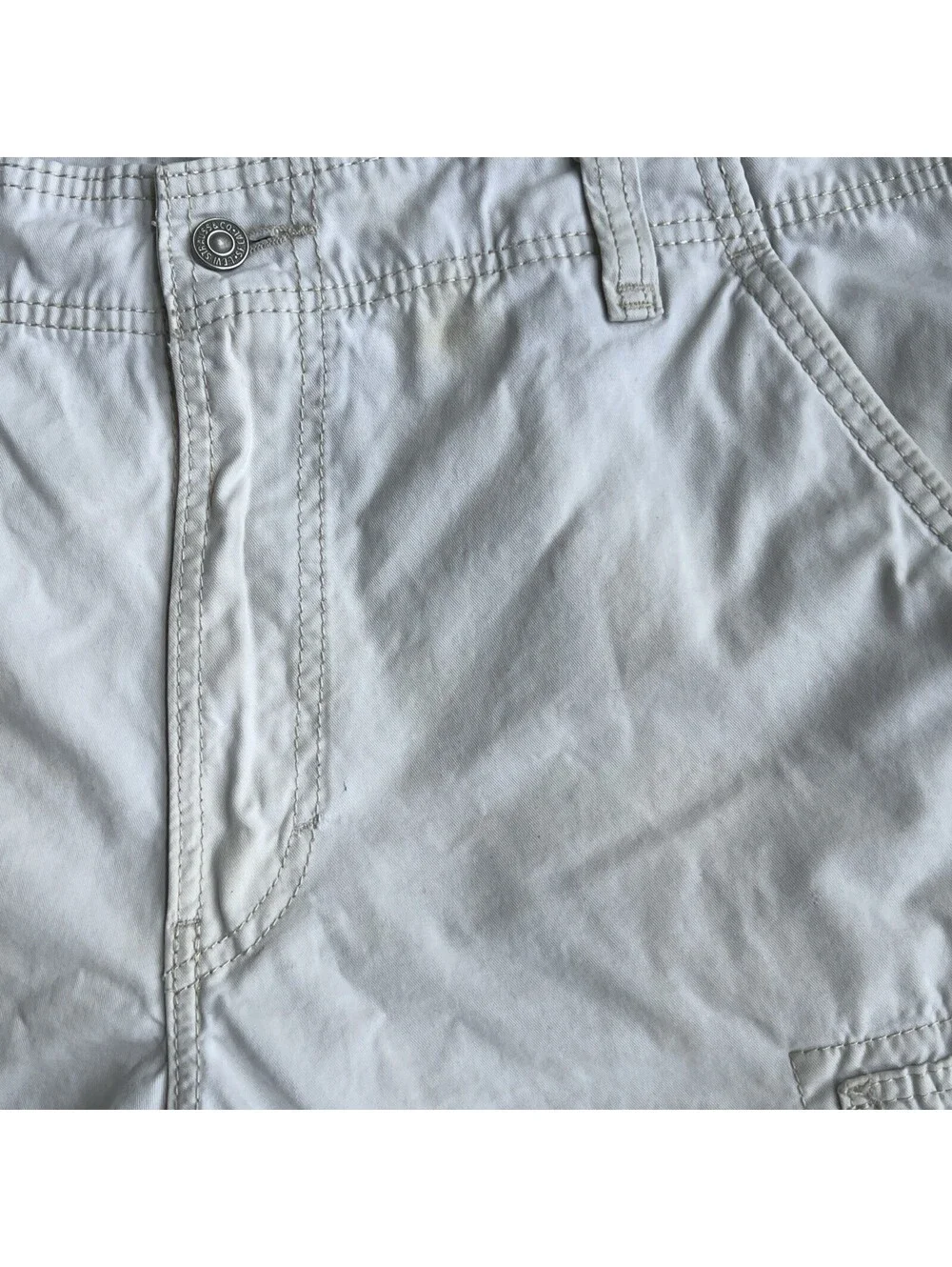 Levis Mens 36x10 Cargo Shorts Cotton Twill Light Khaki Utility Grunge Y2K